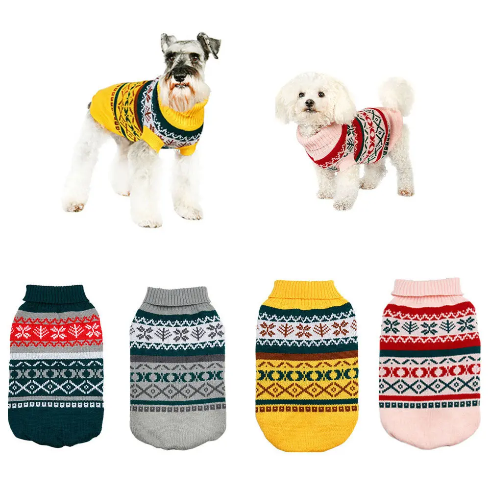 Pet Dog Clothes Winter Warm Dog Coat Jumpsuit Christmas Sweater Dog Clothes For Small Dogs Hondenkleding 1