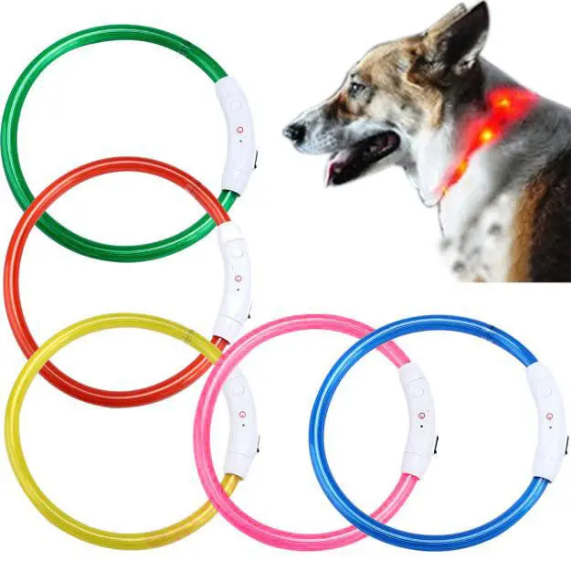 Super Deal  Rechargeable Usb Waterproof Led Flashing Light Band Safety Pet Dog Collar Xt 1