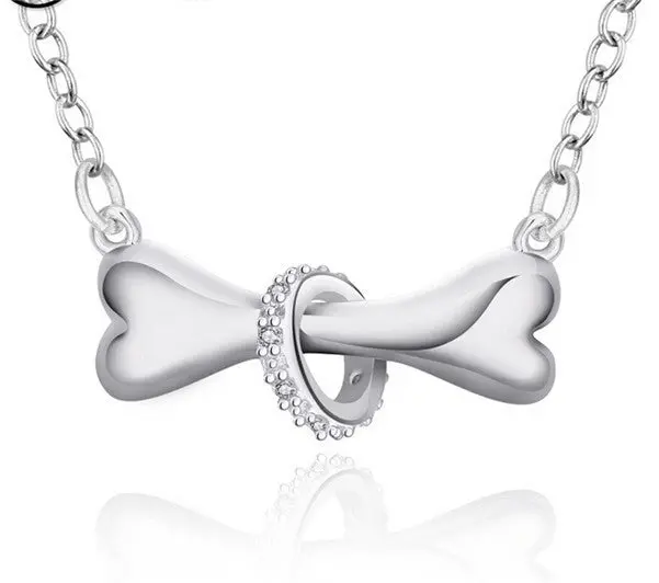 Paw Silver Necklace 925 Sterling Silver Fine Dog Bone Tag Rolo Chain 18Inch Pendant Necklace Doggie Puppy Pet 1