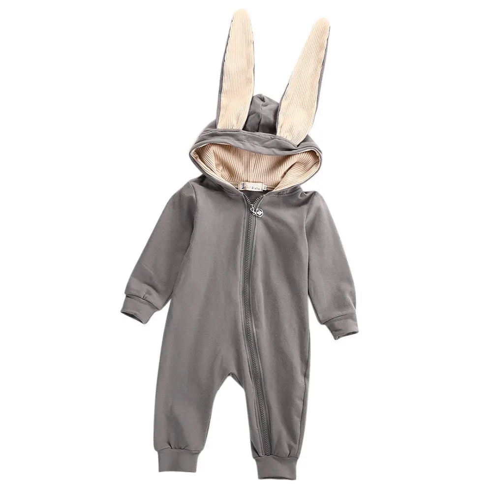 Baby Clothes Newborn Infant Baby Girls Boys Romper Rabbit 3D Ear Warm Romper Jumpsuit Outfits Clothes Drop Shipping 1