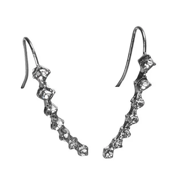 Susenstone Rhinestone Crystal Seven Stars Trendy Jewelry Beautifully Ear Row Accessories Line Type Earrings For Women 2