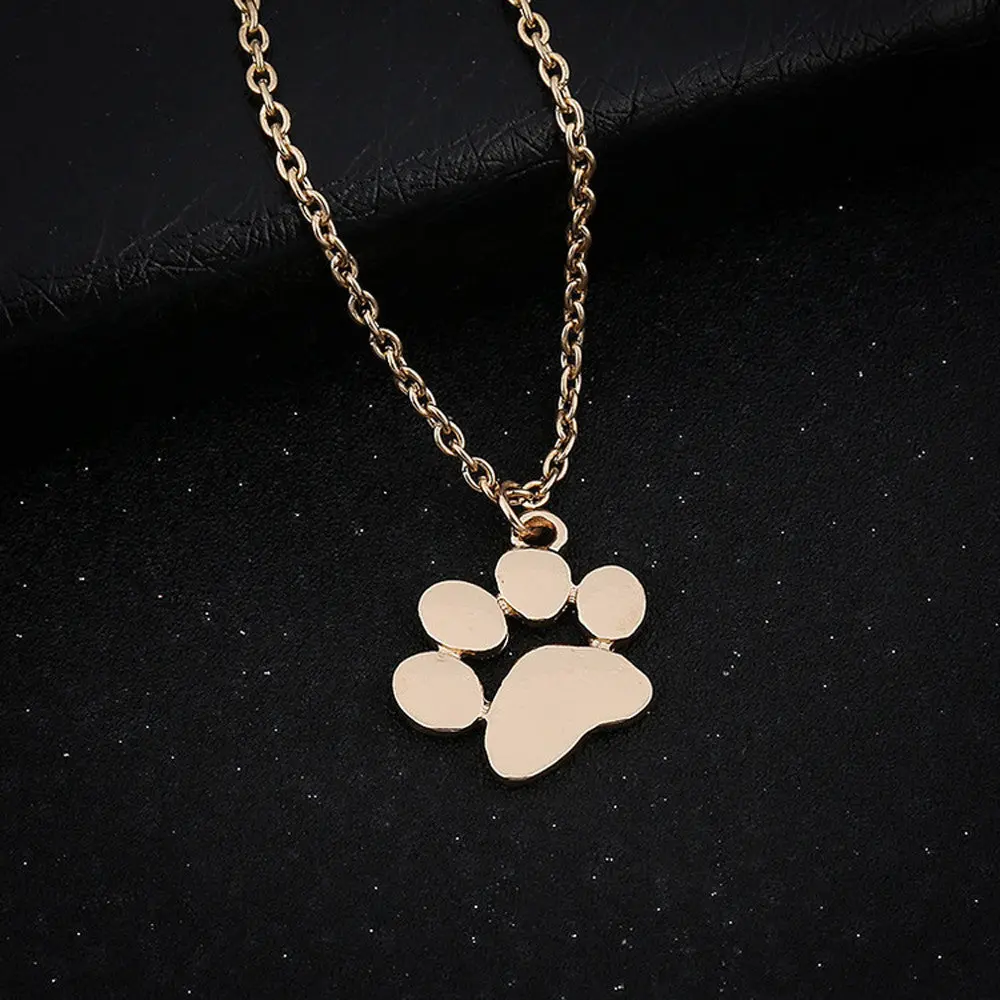 Dog Paws Small Pendant Clavicle Necklace Women Girl Necklace Jewelry Statement Pendant Charm Chain Choker Wholesale #Py30 1