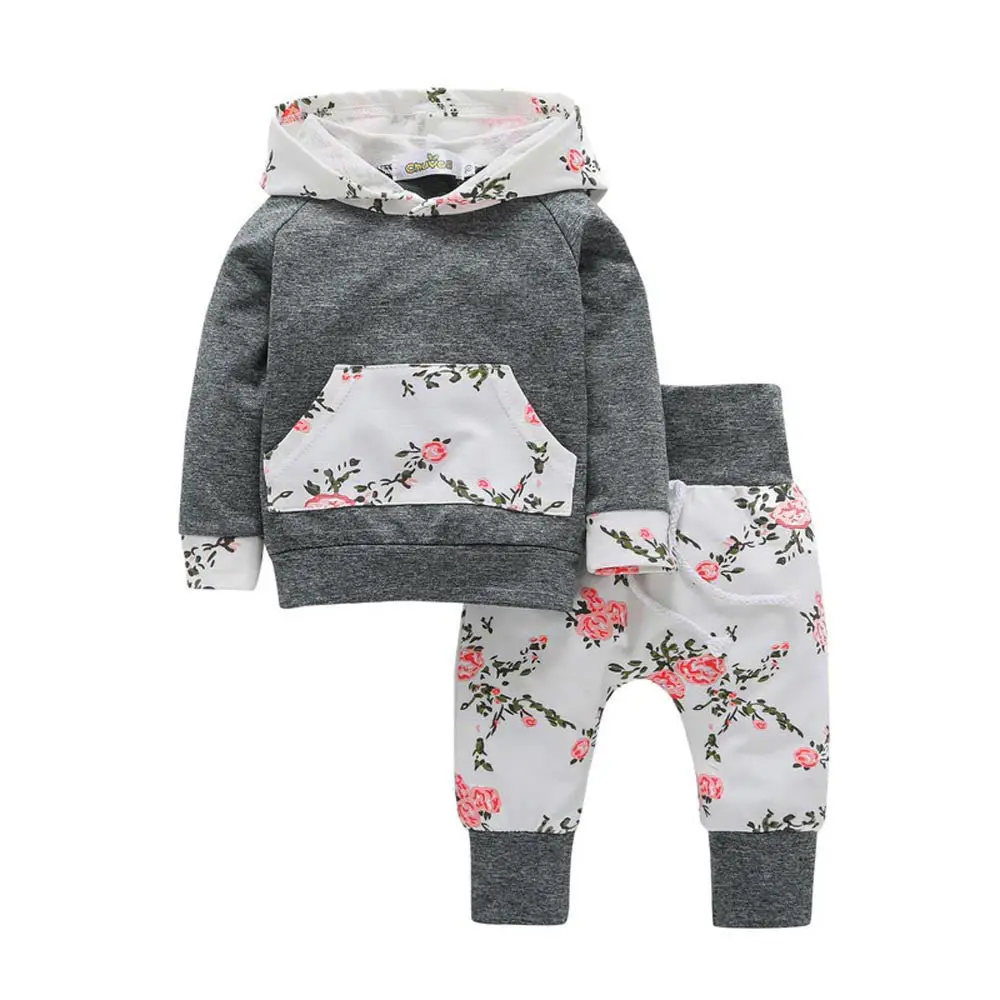 Autumn Style Infant Clothes Baby Clothing Sets Newborn Baby Boy Girl Clothes Hooded Tops+Long Pants Leggings 2Pcs Outfits Set 1