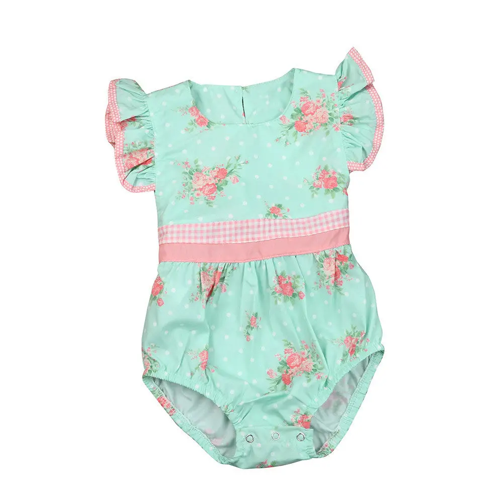 2017 New Baby Girl Rompers Summer Girls Clothing Flower Rompers Newborn Baby Clothes Cute Baby Jumpsuits Infant Girls Clothing 1