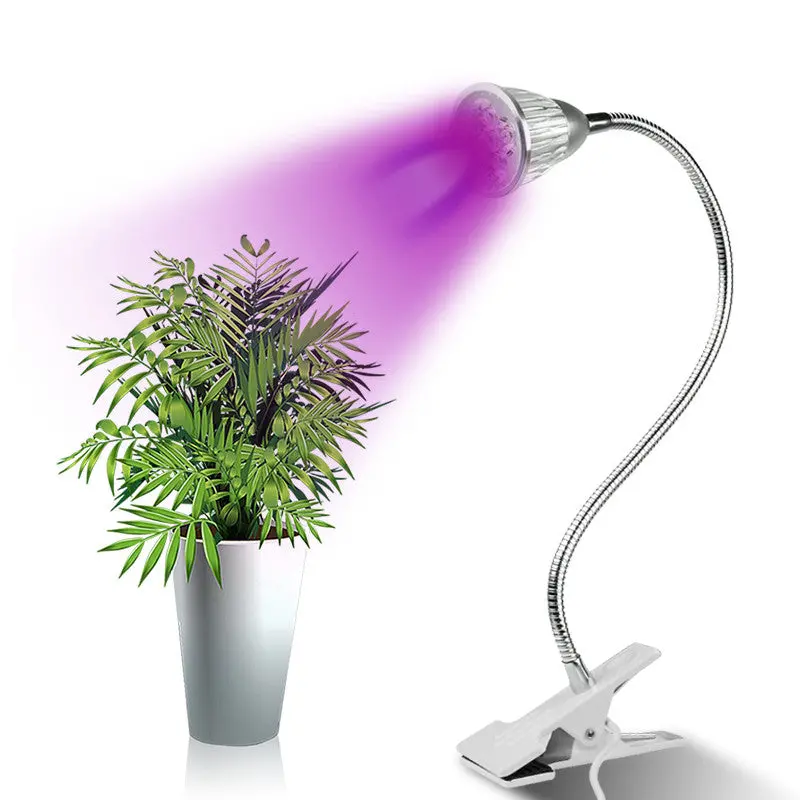 5W Clip Led Grow Light Bulb 5 Leds Hydroponic Plant Growing Lights With Power Switch Red & Blue & White For Garden Greenhouse Ac 85~265V Us Plug 1