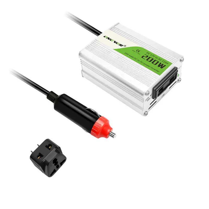 New 1Pcs 300W Dc 12V To Ac 220V Car Auto Power Inverter Converter Adapter Adaptor With Usb Portable Transformer Car Charger 1