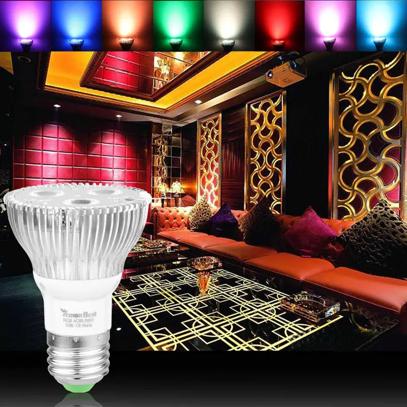 10W Par20 E27 Rgb Led Lamp Stage Lamp Led Bulb Light 16 Colors Remote Control Flash Strobe Ac 85-265V 1