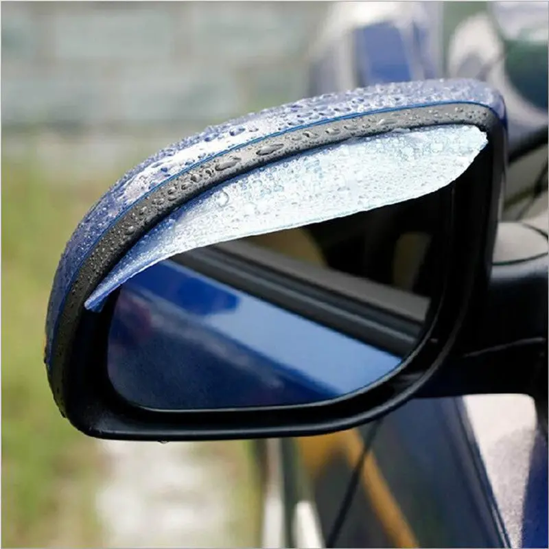 2Pcs New Universal Flexible Pvc Rearview Mirror Rain Shade Rainproof Blades Car Back Mirror Eyebrow Rain Cover Car Accessories 1
