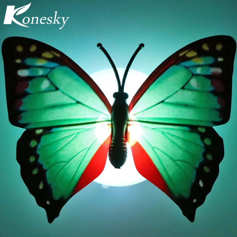 Led Night Light Colorful Changing Butterfly Led Lamp Stick-On Butterfly Lights For Home Room Party Desk Wall And Xmas Decor 1