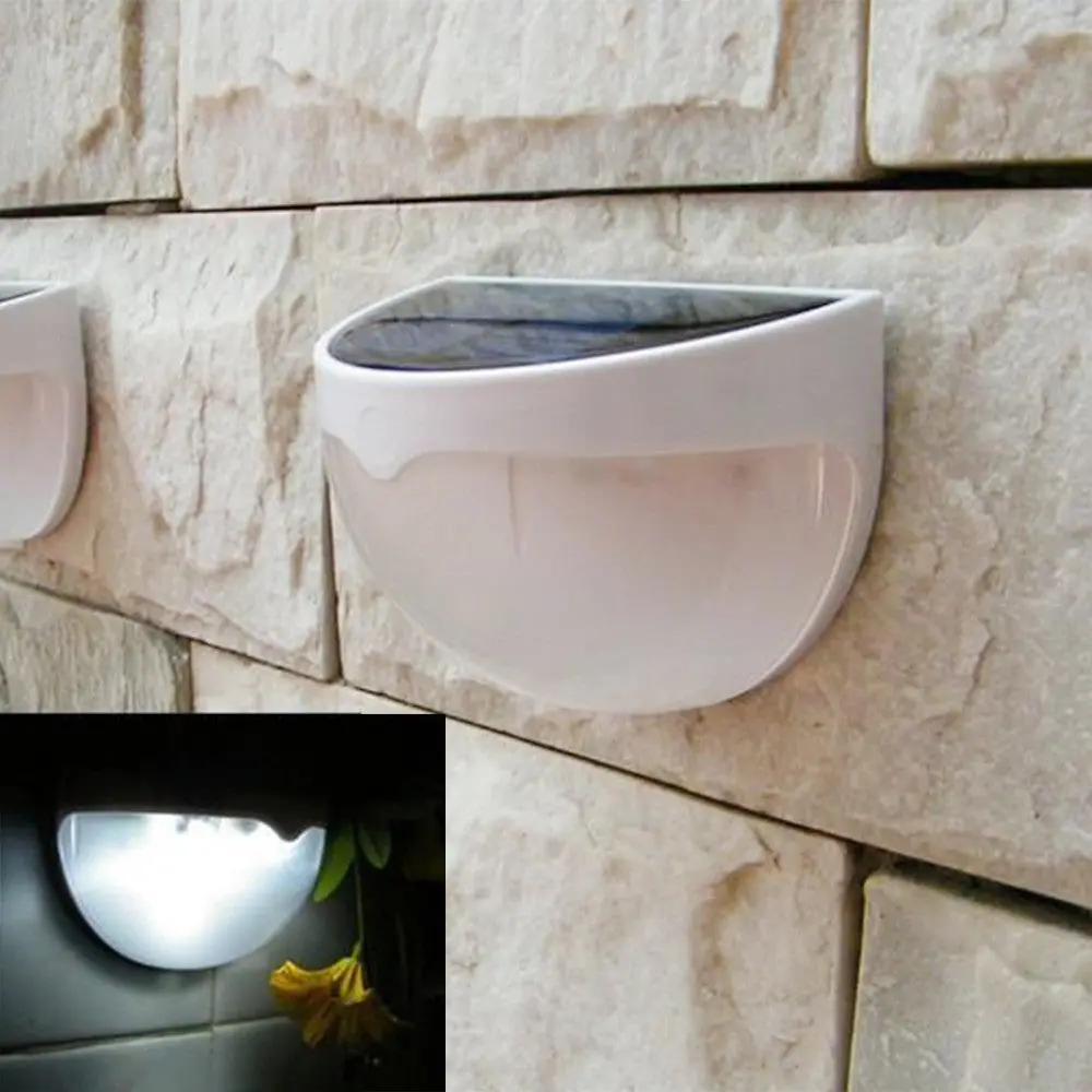 Led Power Panel Solar Lights Lampada Solar Sensor Outdoor Fence Garden Pathway Wall Lamp Lighting 6 Led Waterproof Lamp Roof 1