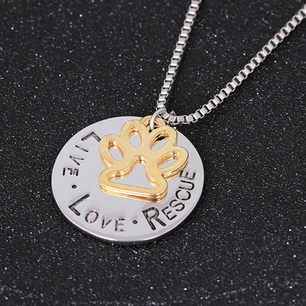 Round Letter Dog Claws Choker Card Pet Necklace 1