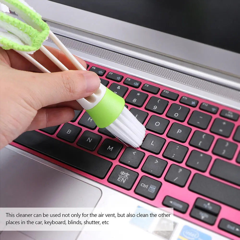 Double Ended Car Air Vent Duster Cleaner Air Conditioner Cleaner Brush For Small Corner Slot Keyboard Fan And More 1