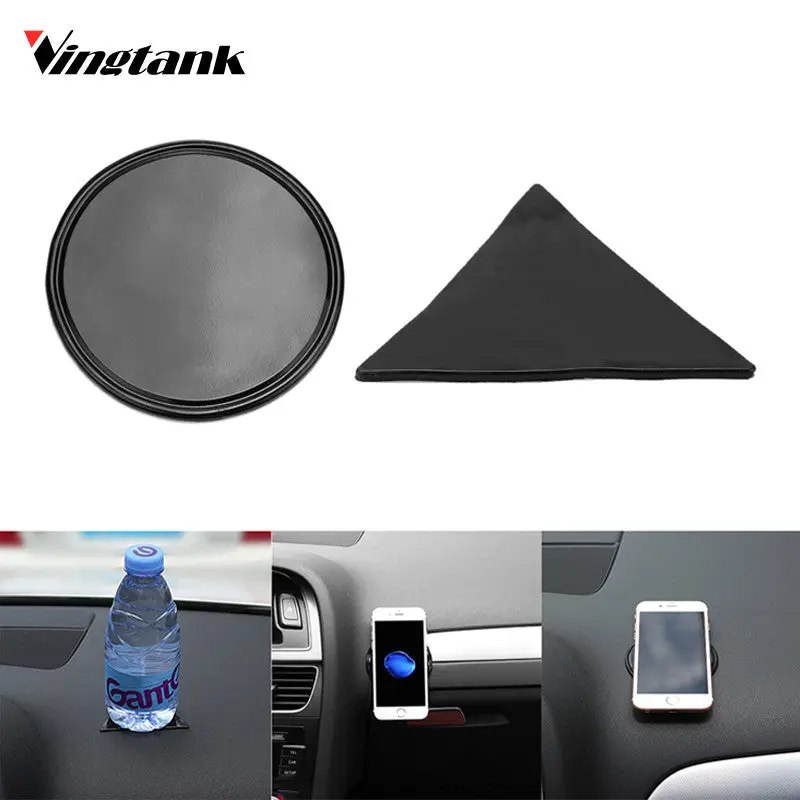 New Mini Anti-Slip Car Pad Dashboard Mat Sticky Gel Pad Triangle Round Non-Slip Mounting Pad For Phone Sunglasses Keys Coins 1