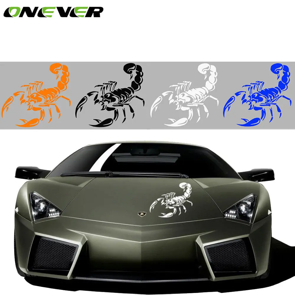 Onever 28Cm Car Styling Sticker Vinyl Decal Creative Auto Reflective 3D Scorpion Car Stickers Scratches Shelter Car Decoration 1
