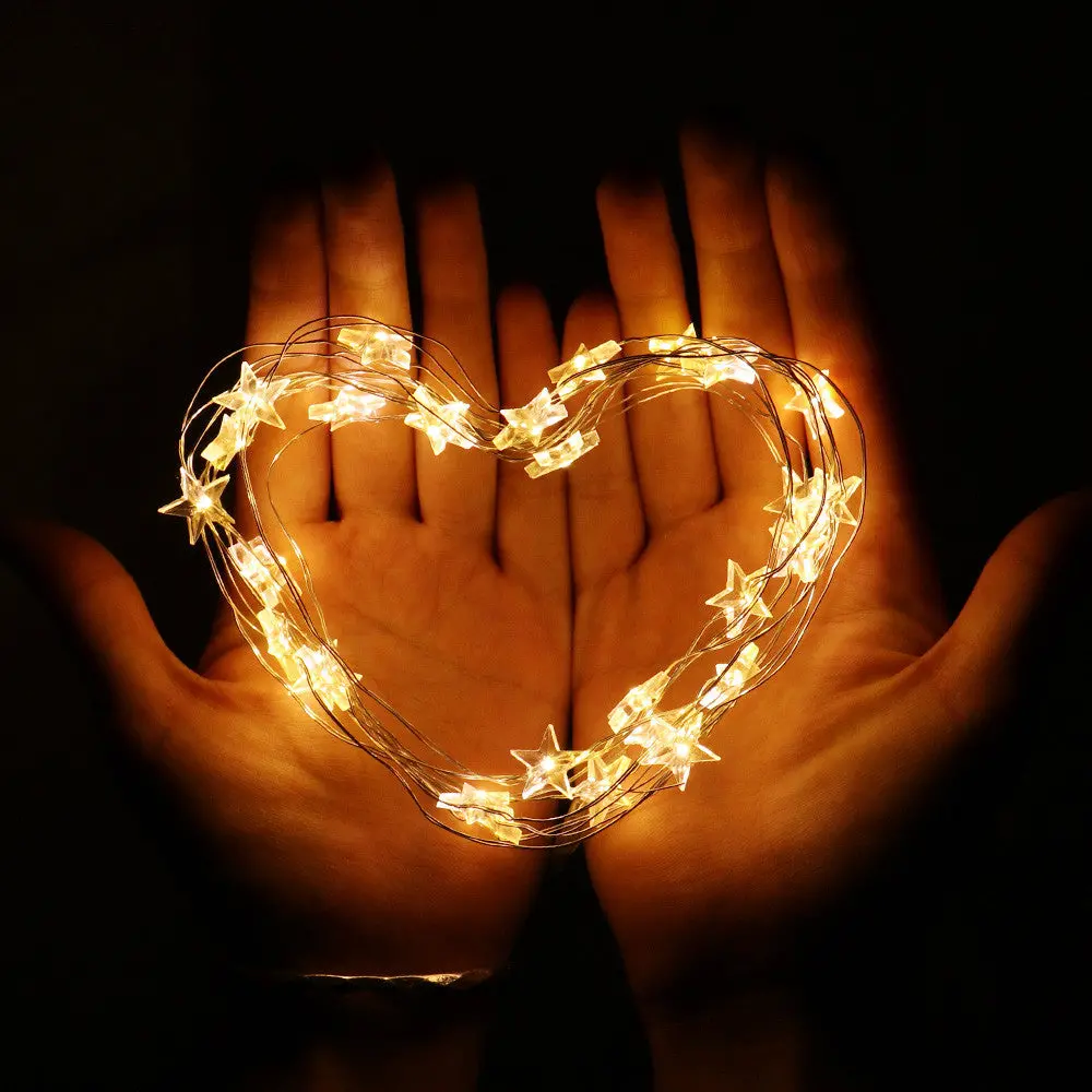 2M/3M Led Copper Wire Star String Light For Glass Craft Bottle Fairy Valentines Wedding Lamp Party Xmas Decoration Fairy Lights 1