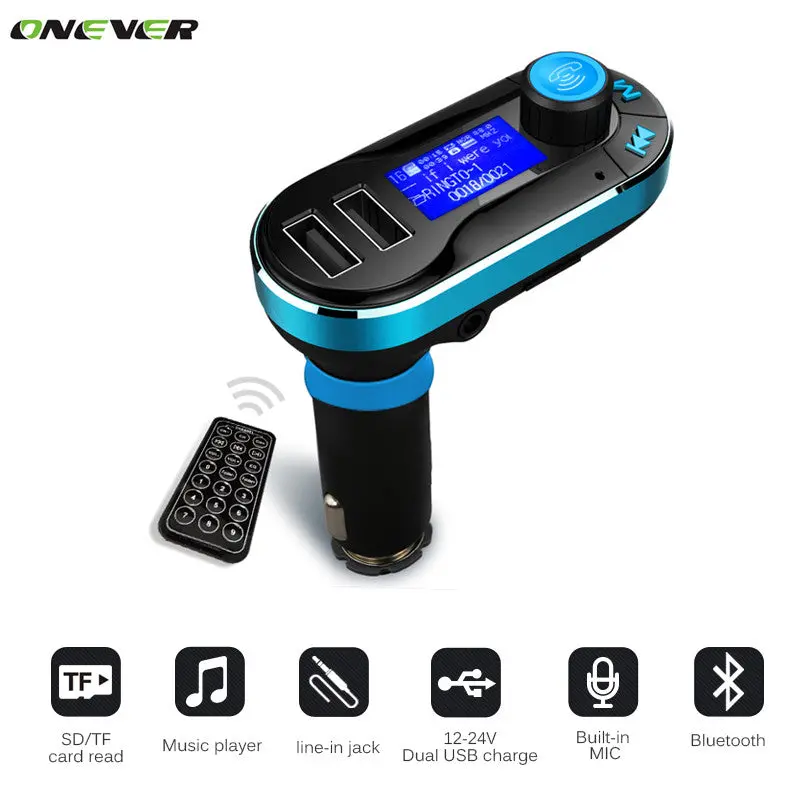 3 Colors Bluetooth Handsfree Car Kit Wireless Bluetooth Fm Transmitter Mp3 Player Car Charger For Iphone6 Samsung Smart Phone 1