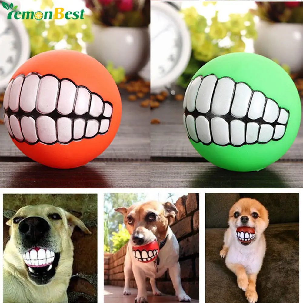 Cute Pet Product Pet Ball Toys Puppy Cat Dog Funny Ball Teeth Silicon Toy Chew Sound Dogs Play Toys Squeaker Squeaky Sound Ball 1