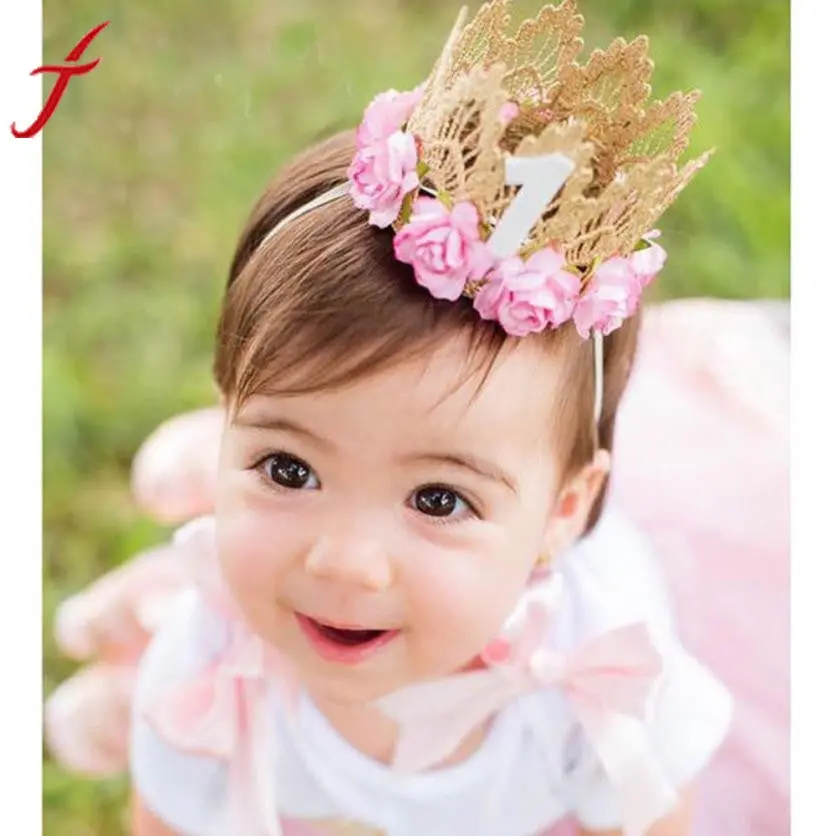 Princess Girl Head Accessories 2016 Baby Newborn Hairband Baby Hair Band Elastic Flower Crown Headwear #Lsw 1