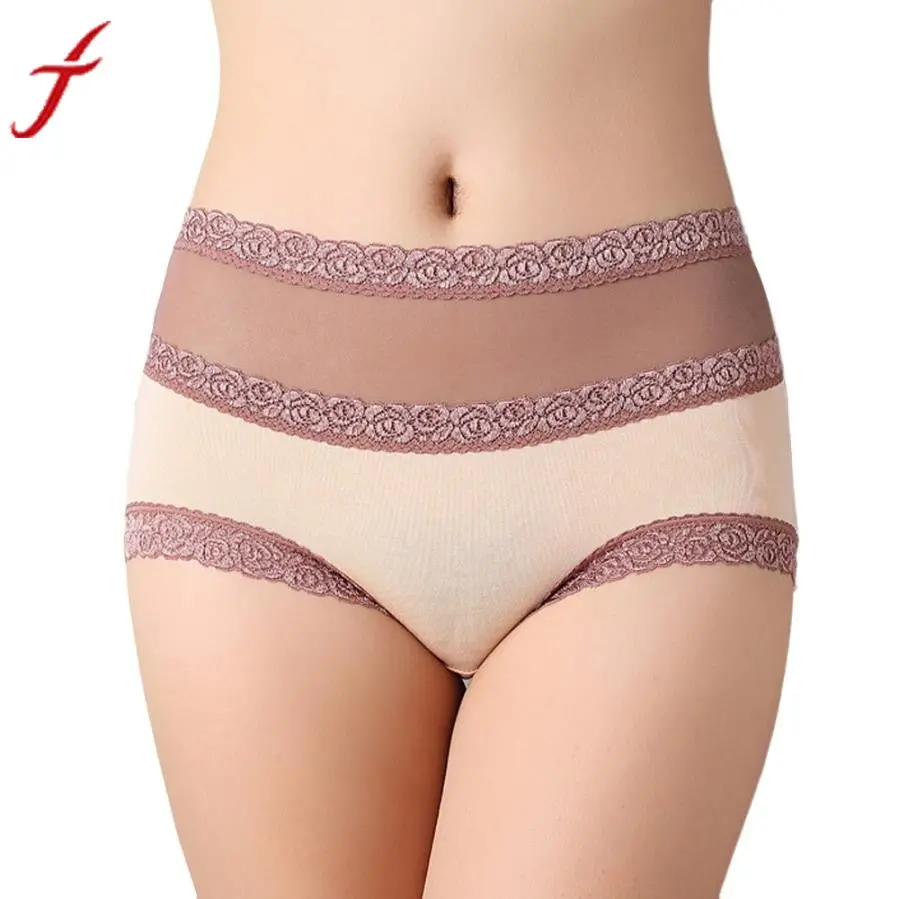 Women's Underpants Cotton Lace Cotton Briefs Hollow Out High Waist Panties Underwear Girl High Quality #Lsn 1