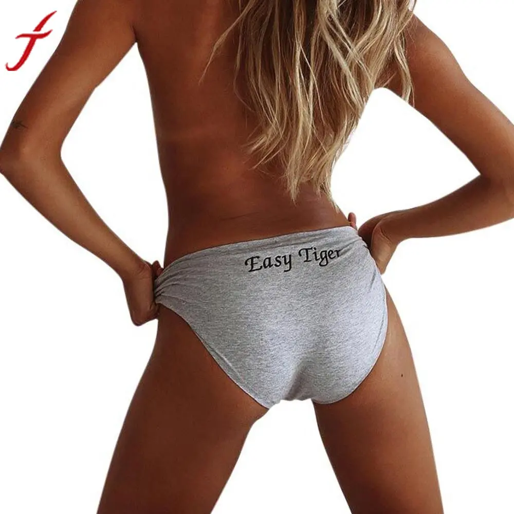 Easy Tiger Letters Women Panties Bikini Knickers Mid-Rise Underwear Thongs G-String Traceless Sexy Lingerie Underwear Panties 1