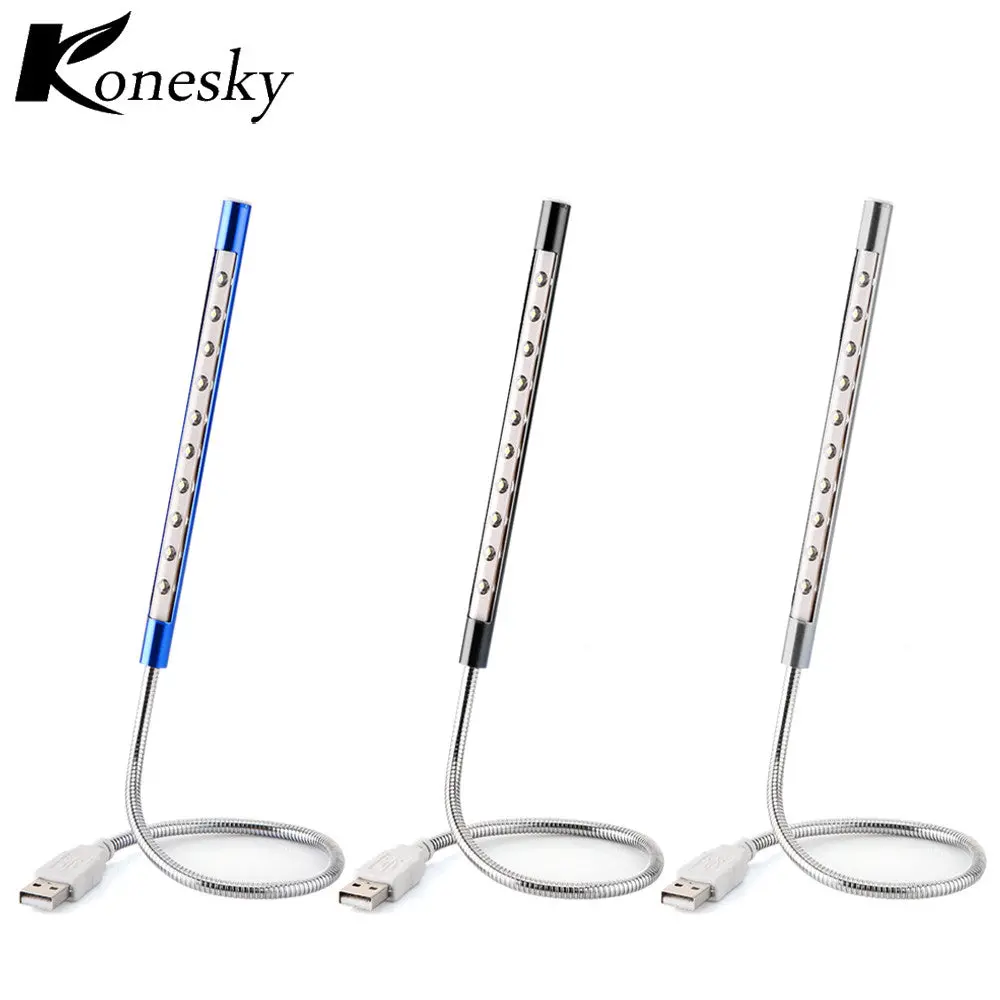 Mini 10 Leds Usb Light Portable Flexible Gooseneck Computer Reading Lamp For Notebook Laptop Computer Desktop Pc Keyboard 1