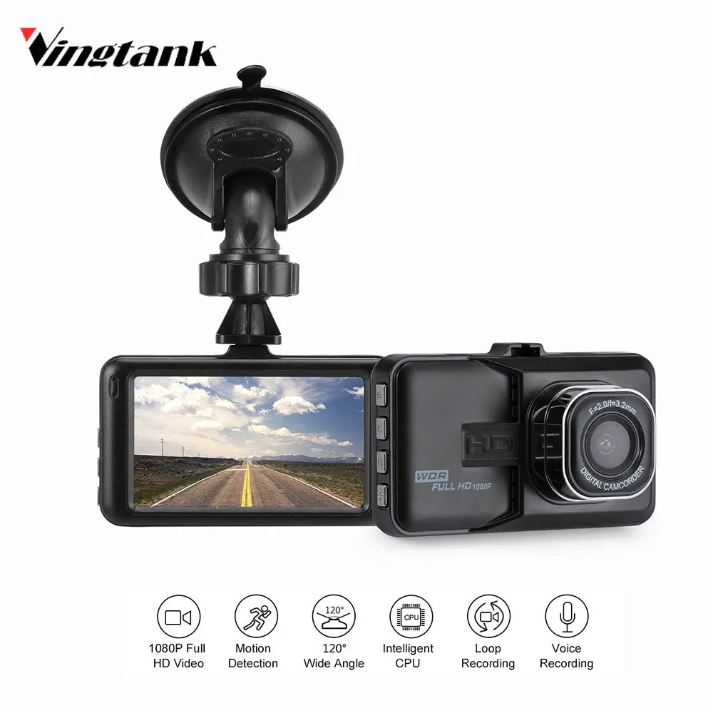 Vingtank Mini 3 Inch Dash Camera Car Dvr Dash Cam Video Recorder Support Motion Detection/G-Sensor/Loop Video/Ir Night Vision 1