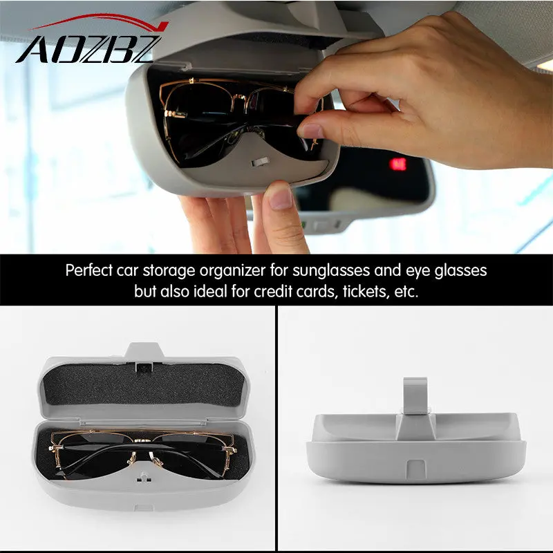Aozbz Car Sun Visor Glasses Box Sunglasses Storage Holder Clip Automotive Accessories Sunglasses Protective Case 1