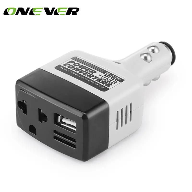 Onever Dc 12V To Ac 220V Car Power Inverter Converter 6W Modified Sine Wave Power With Usb Output For Iphonex 8 8Plus Xiaomi 1