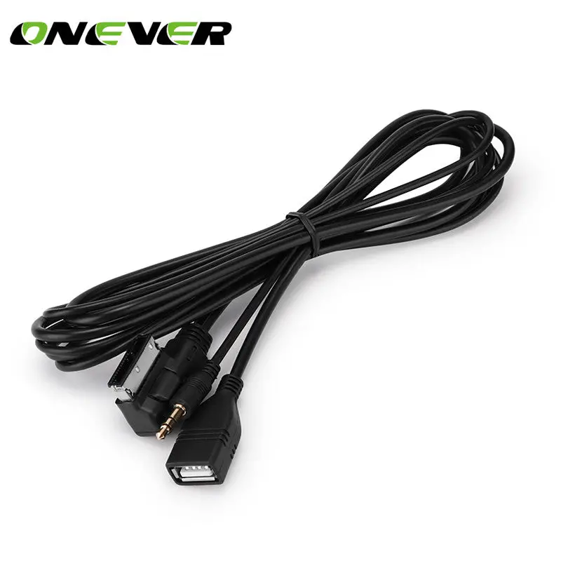 3.5Mm Male Aux In Cable Adapter Car Music Ami Mmi Interface Usb Cable For Vw Audi Q5 Q7 A3 A4l A5 A1 1.5M / 5Ft 1