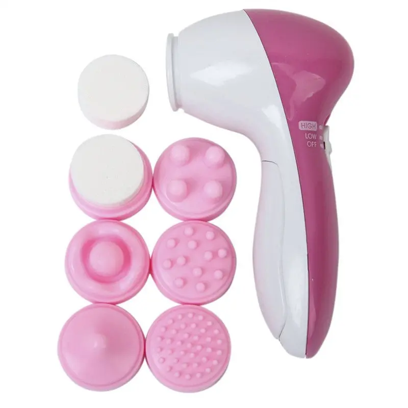6 In 1 Electric Mini Skin Body Face Facial Brush Cleansing Relief Massager 1