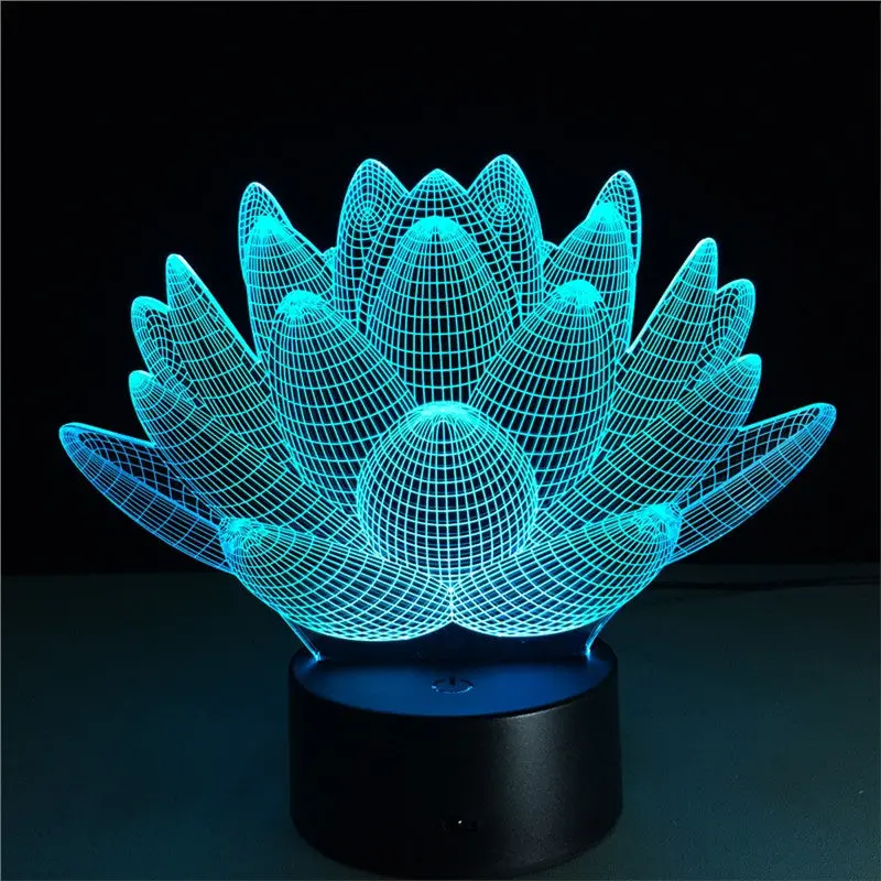 3D Lamp Visual Light Effect Touch Switch & Remote Control Colors Changes Night Light 1