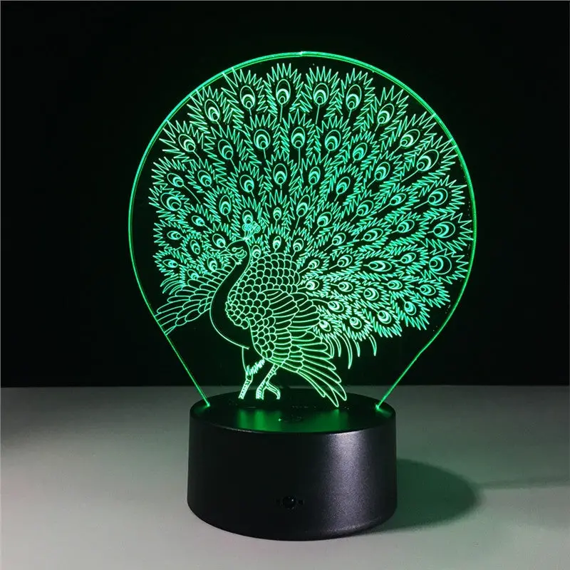 3D Lamp Visual Light Effect Touch Switch & Remote Control Colors Changes Night Light 1