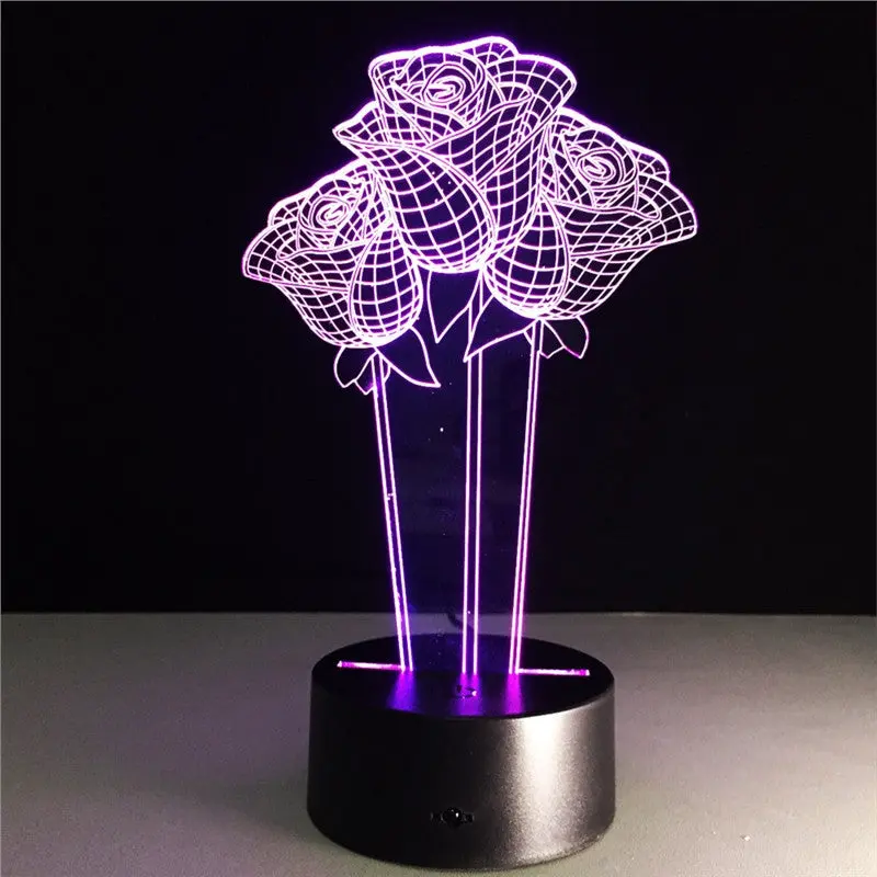 3D Lamp Visual Light Effect Touch Switch & Remote Control Colors Changes Night Light 1