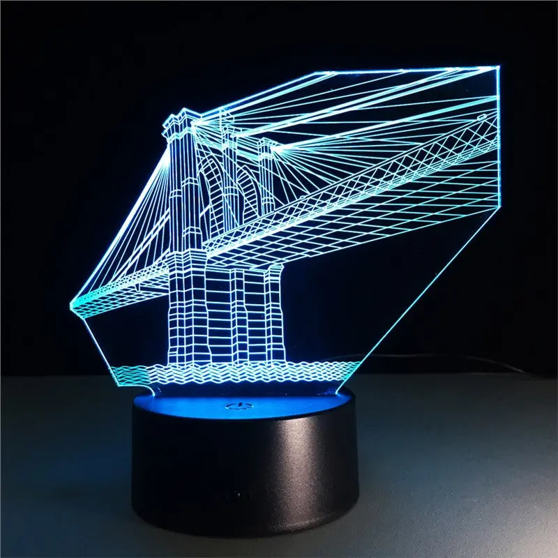 3D Lamp Visual Light Effect Touch Switch & Remote Control Colors Changes Night Light 1