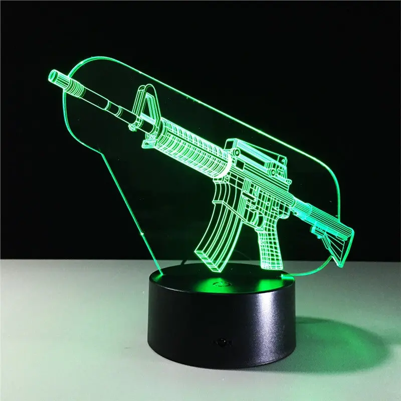 3D Lamp Visual Light Effect Touch Switch & Remote Control Colors Changes Night Light 1