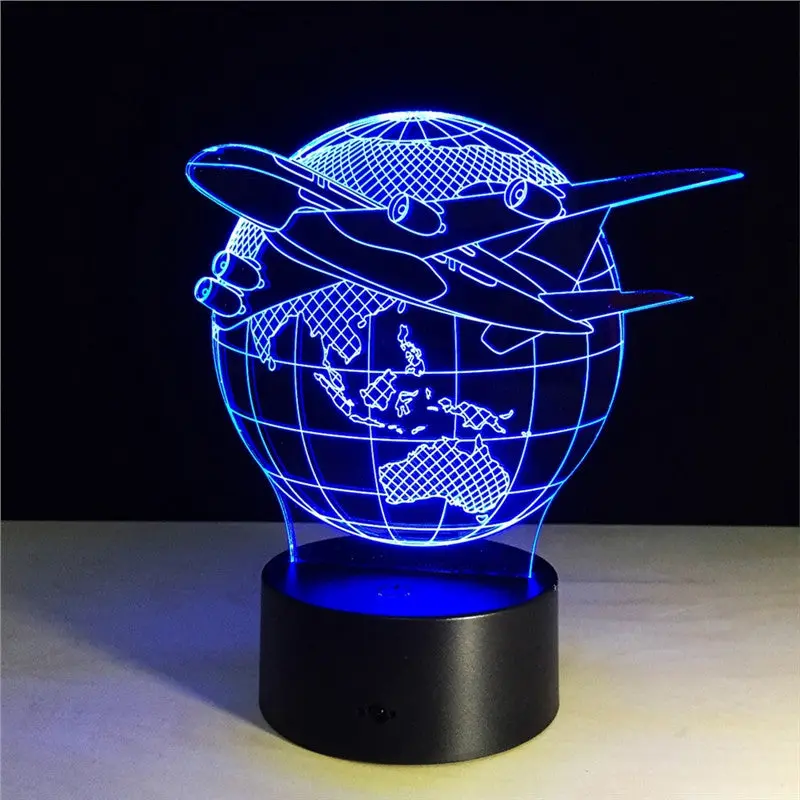 3D Lamp Visual Light Effect Touch Switch & Remote Control Colors Changes Night Light 1