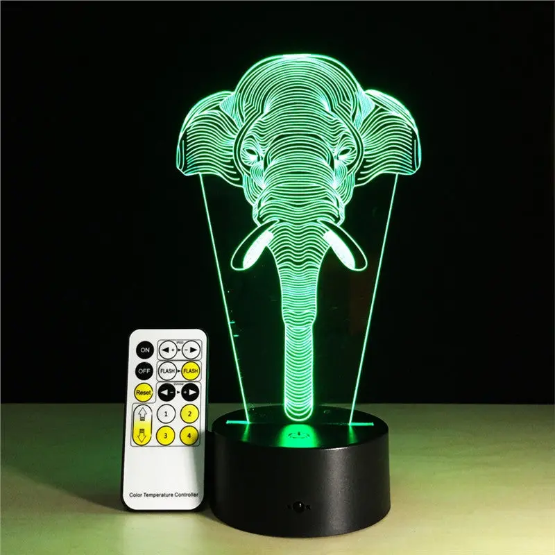 3D Optical Illusion Table Lamp 7 Colors Change Touch Button Sensitive Switch And 15 Keys Remote Control Led Light For Home Living Room Decor 1
