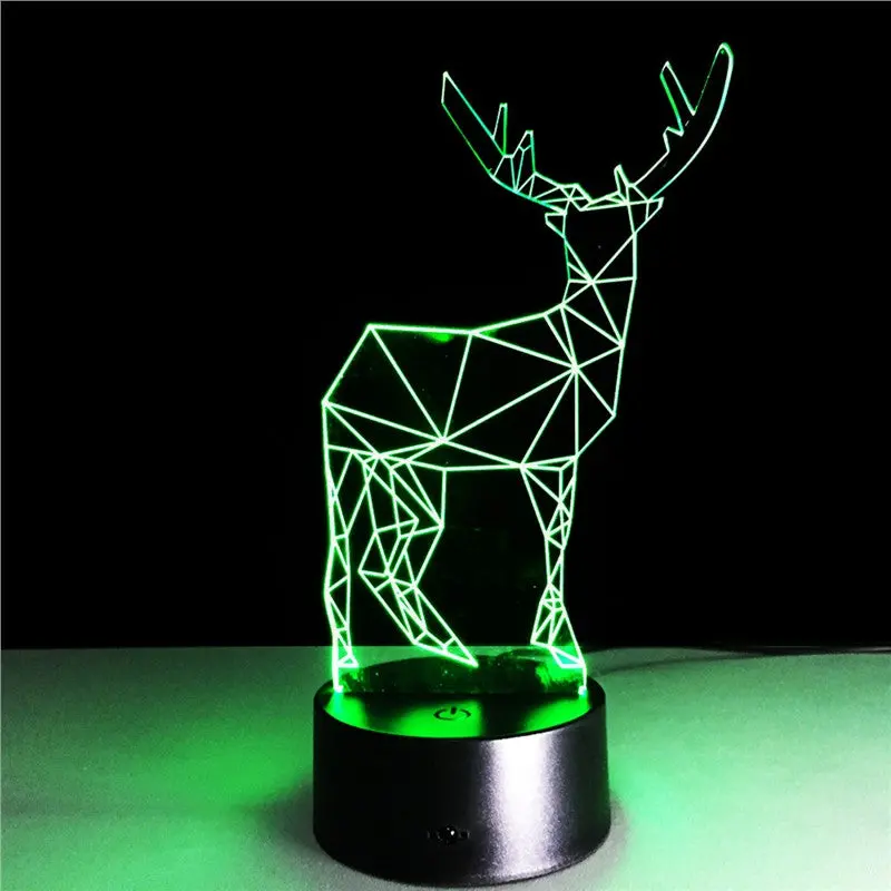 3D Lamp Visual Light Effect Touch Switch & Remote Control Colors Changes Night Light 1