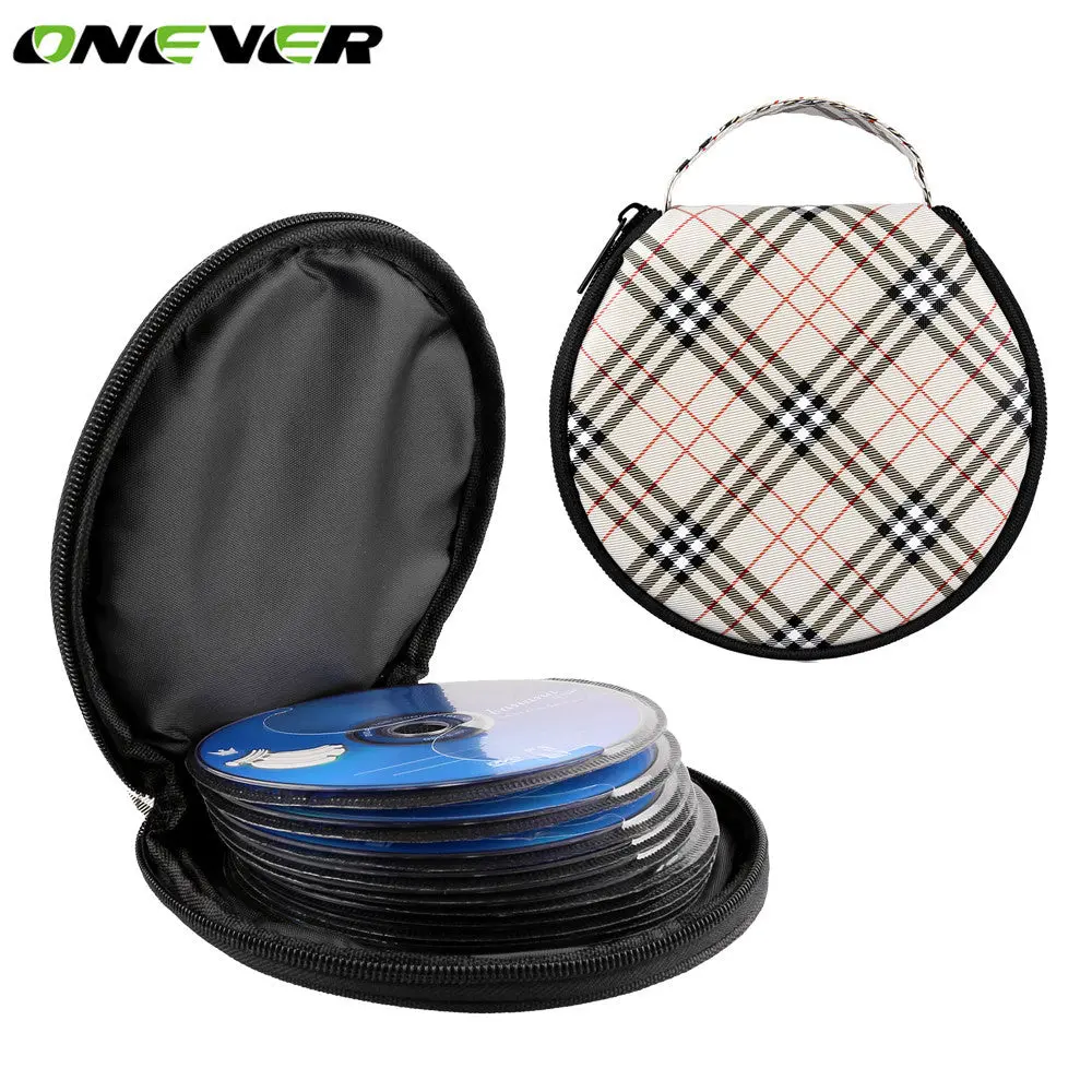 Onever Portable Car 20 Disc Cd Dvd Case Storage Holder Bag Carry Case Organizer Holder Grid Pattern For Home Car Cd Storage 1