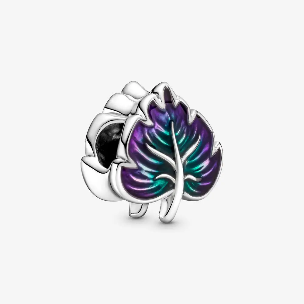 Purple & Green Leaf Charm 1