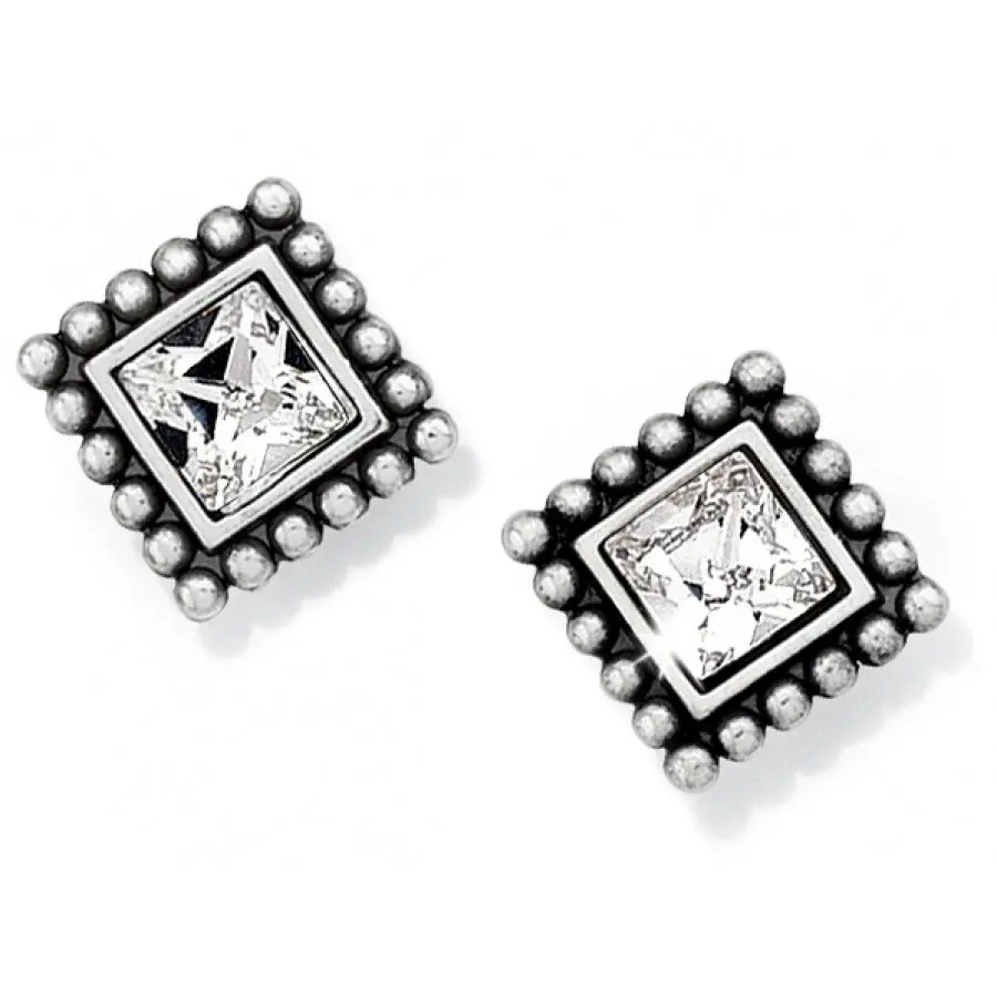 Sparkle Square Mini Post Earrings 1
