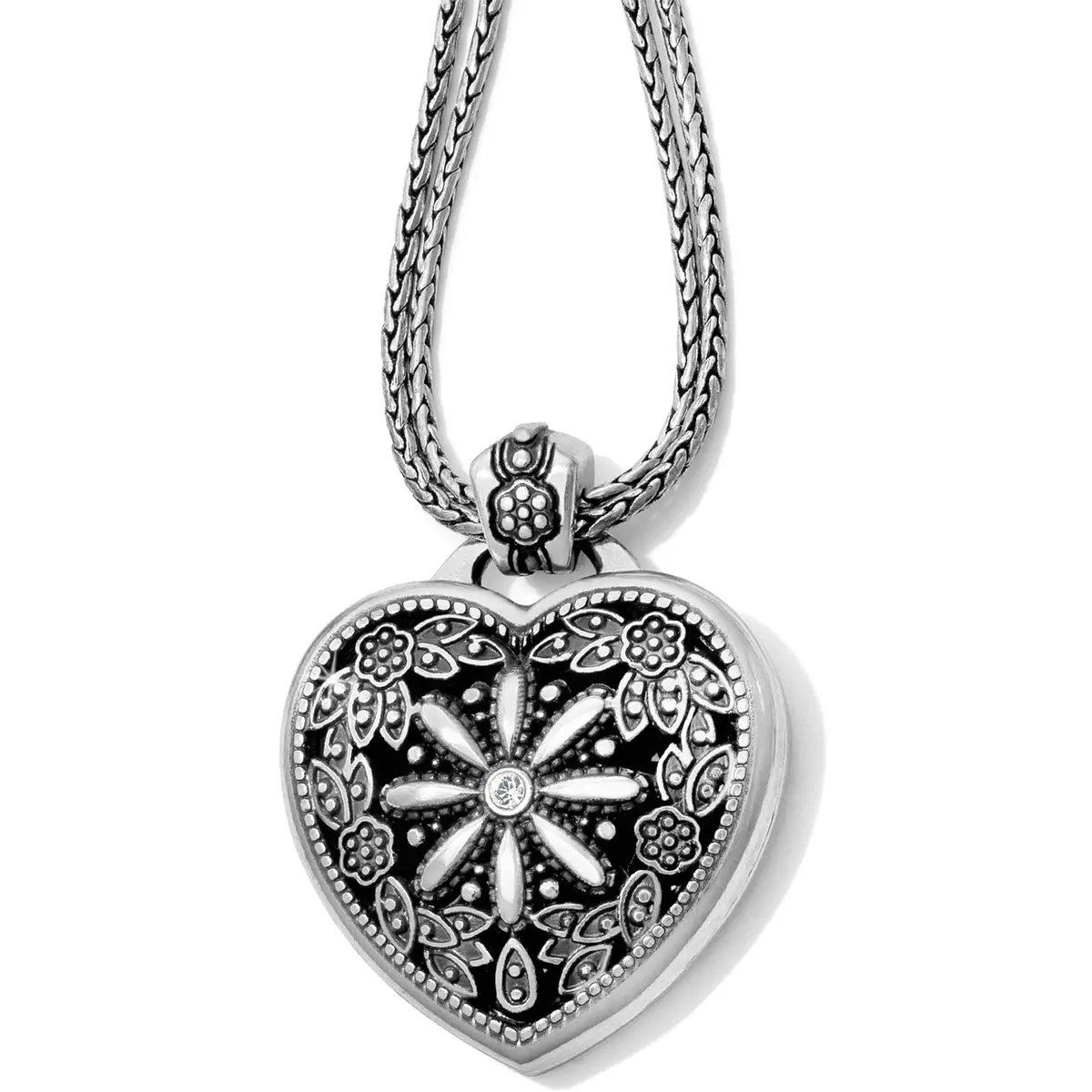 Floral Heart Locket Necklace 1