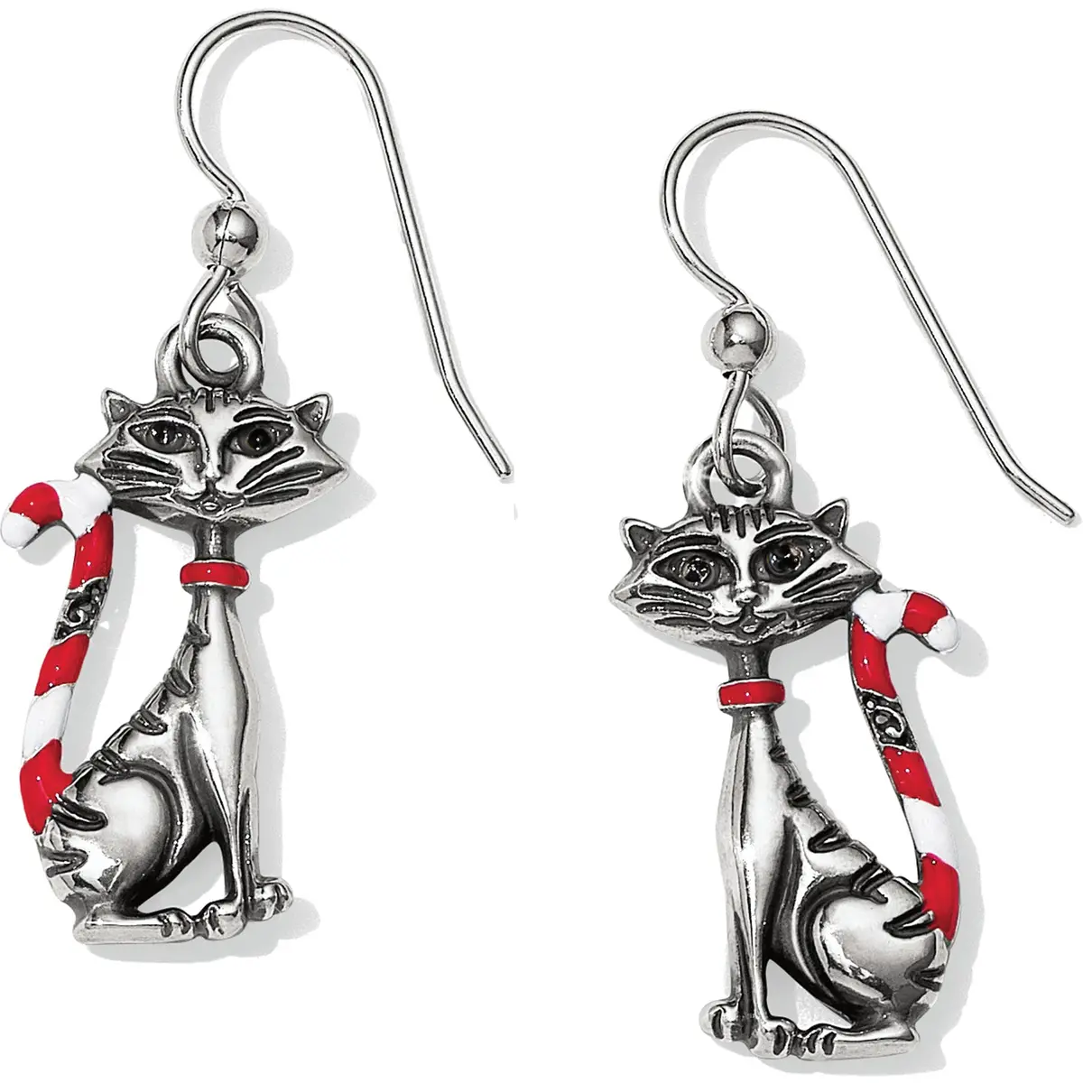 Candy Cane Cat Earrings 1