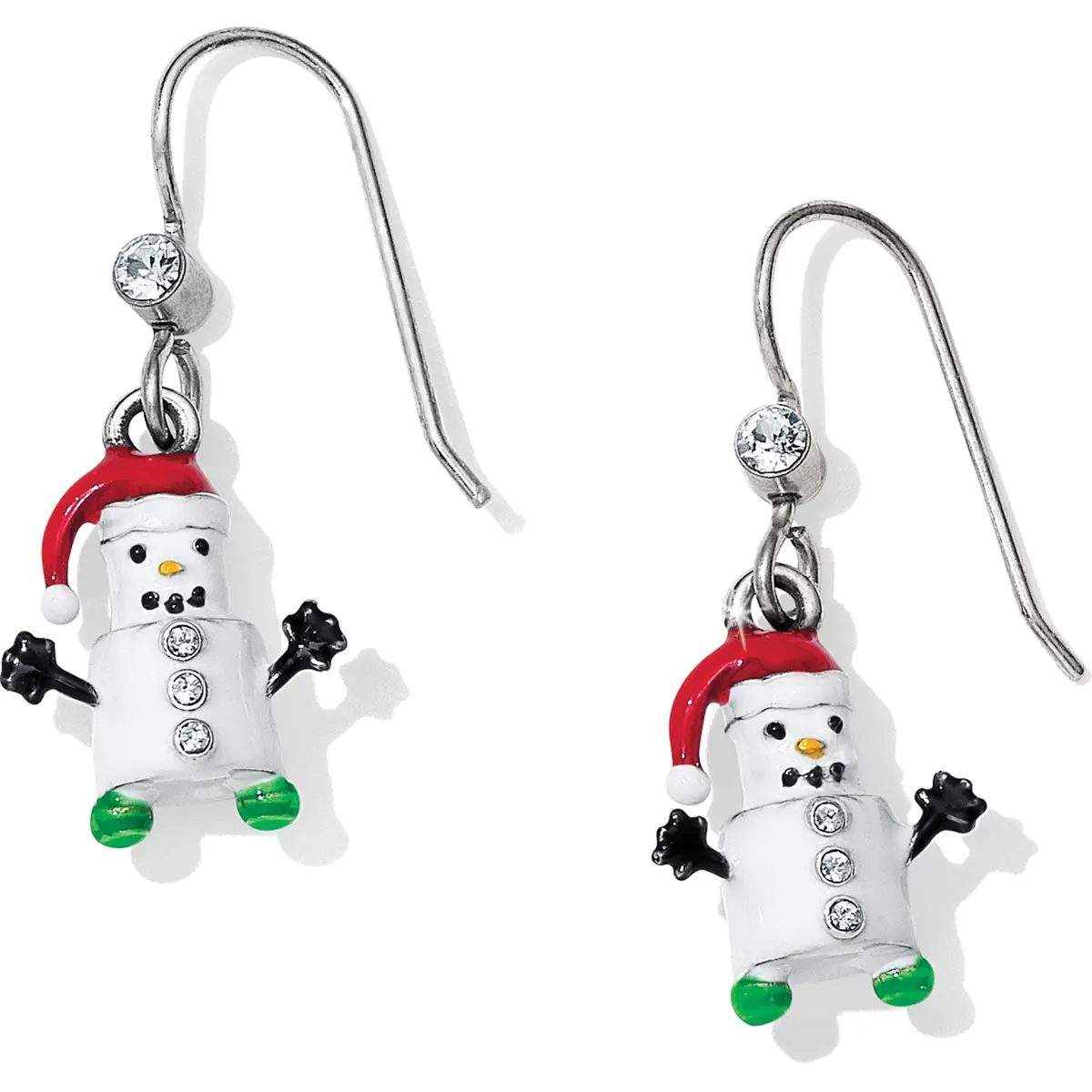 Marshmallow Snowman French Wire Earrings 1