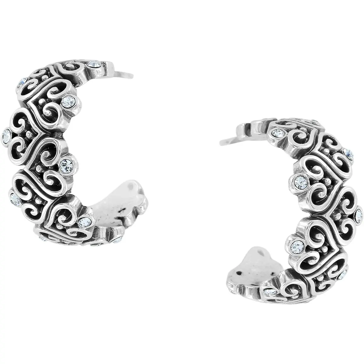 Alcazar Heart Hoop Earrings 1