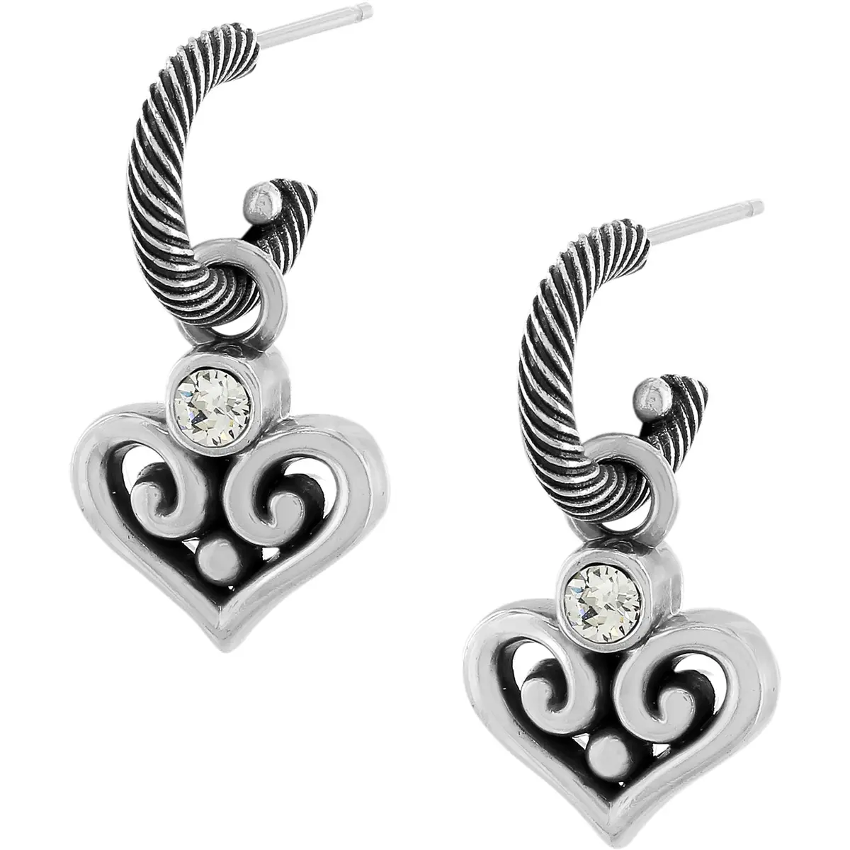 Alcazar Heart Hoop Drop Earrings 1