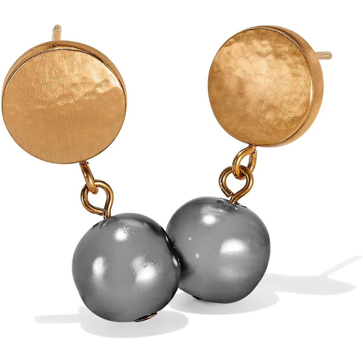 Mediterranean Gray Pearl Post Drop Earrings 1