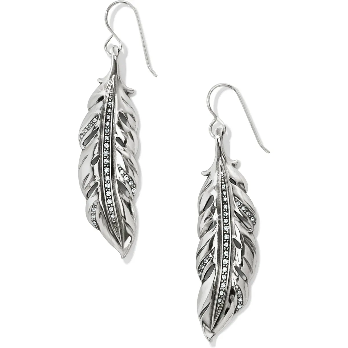 Contempo Ice Feather French Wire Earrings 1