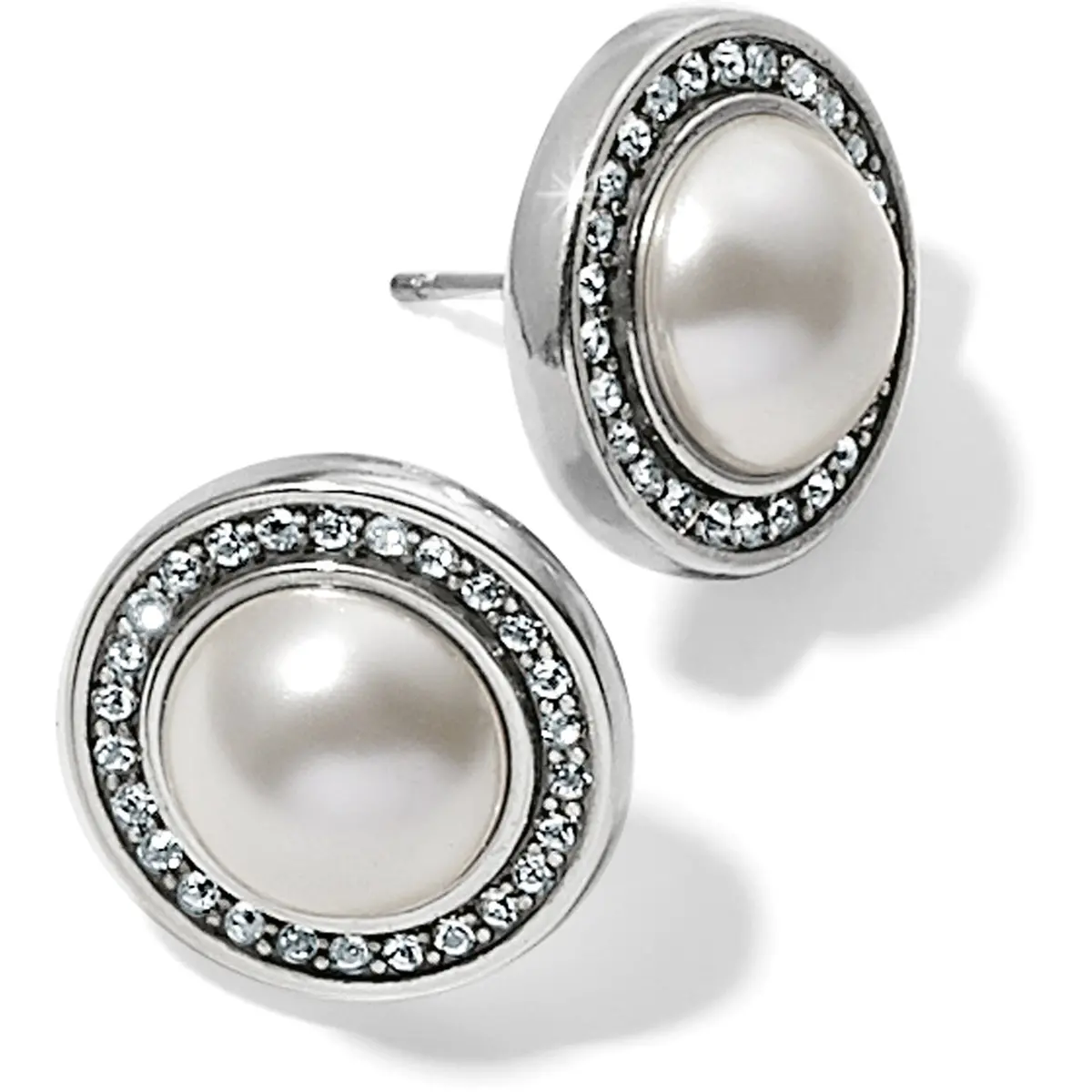 Chara Ellipse Pearl Post Earrings 1