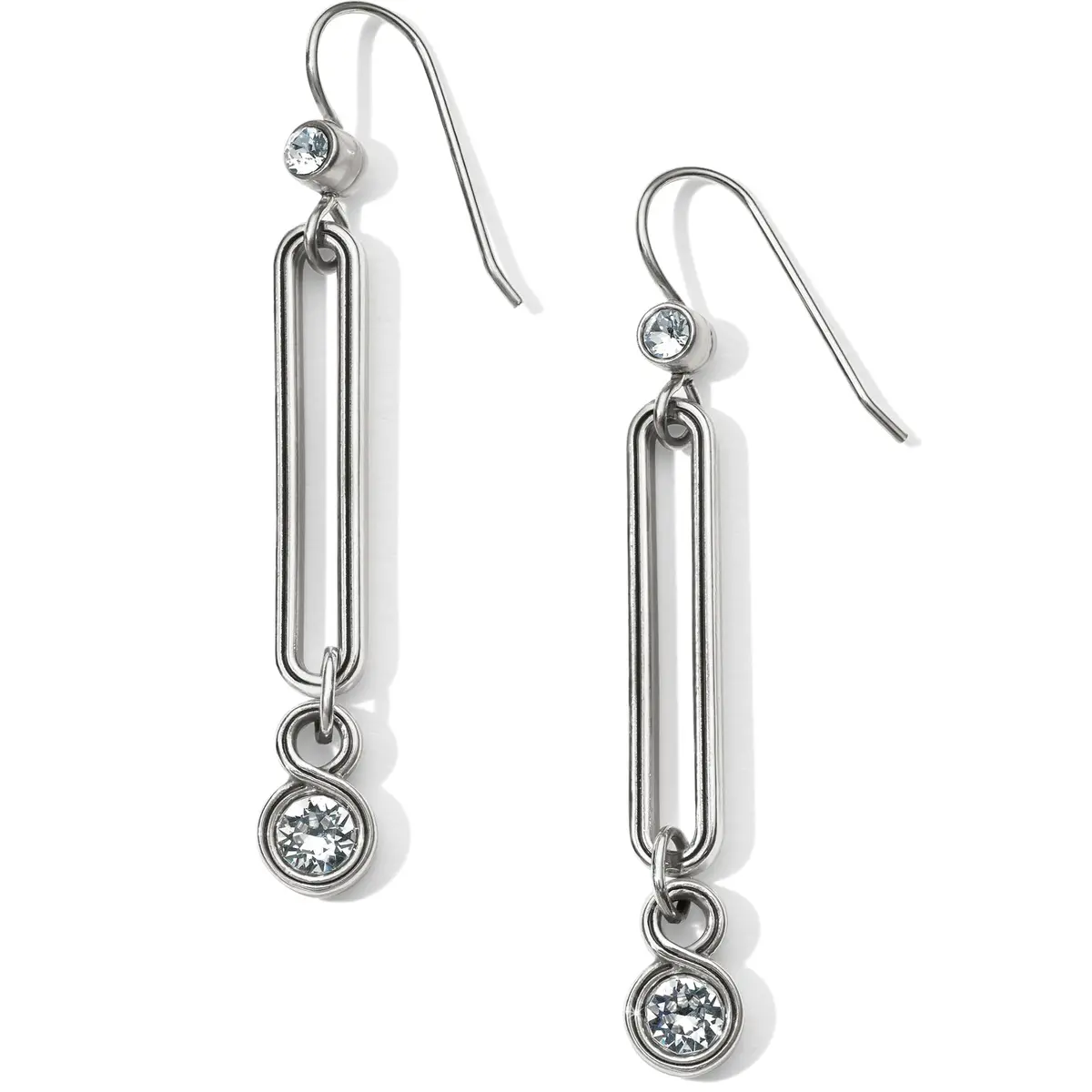 Infinity Sparkle Link French Wire Earrings 1